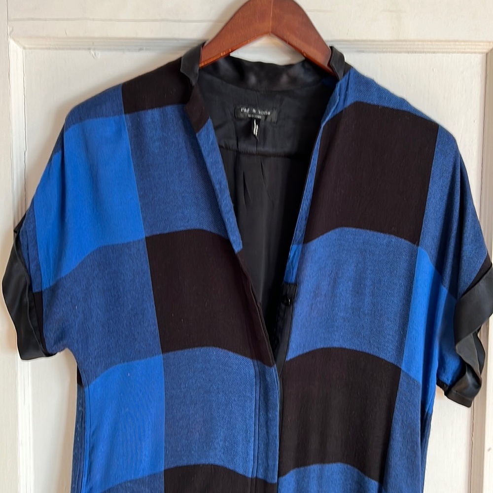 Rag & Bone Buffalo Check Blue Black Dress 6
